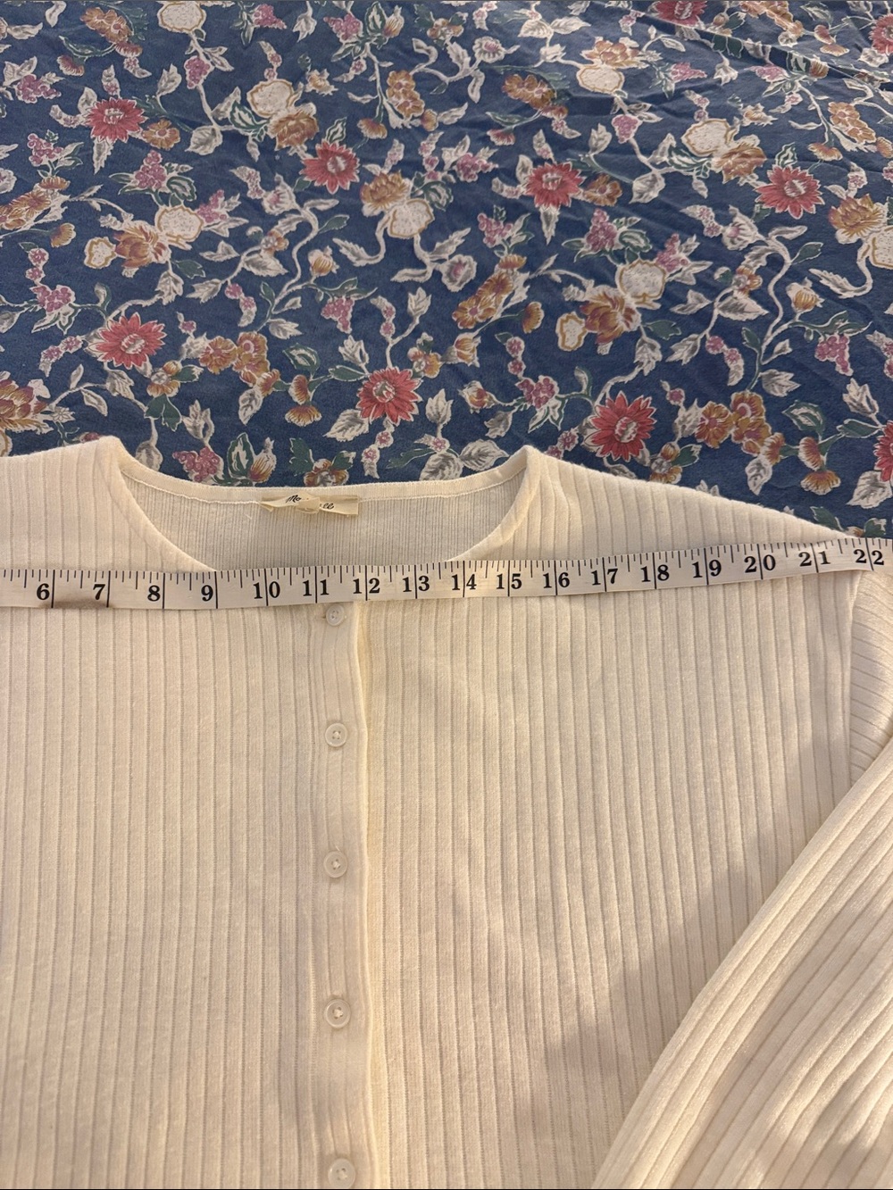 Madewell Cream Ribbed Button-Up Cardigan - Picture 2 of 7